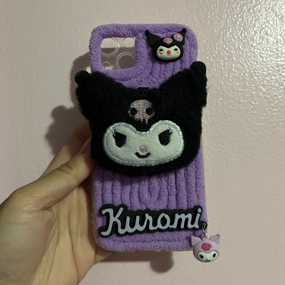 Handmade Kuromi plush phone case💜